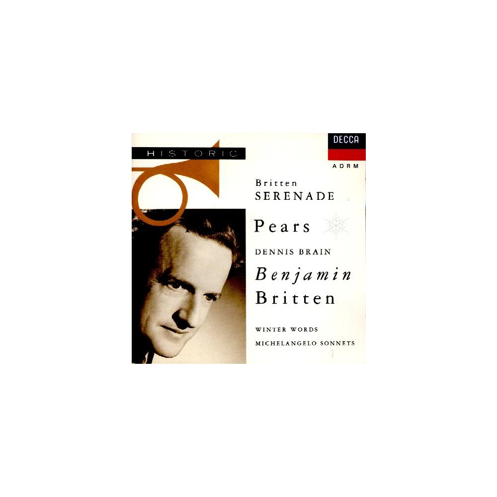 BRITTEN - Britten - Serenade, cycle de mélodies pour ténor, cor et corde..
